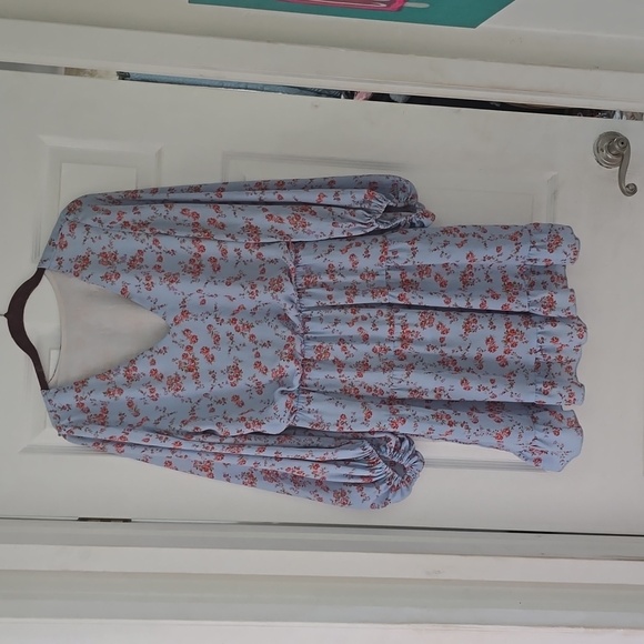 Blue flower print dress - Picture 1 of 4